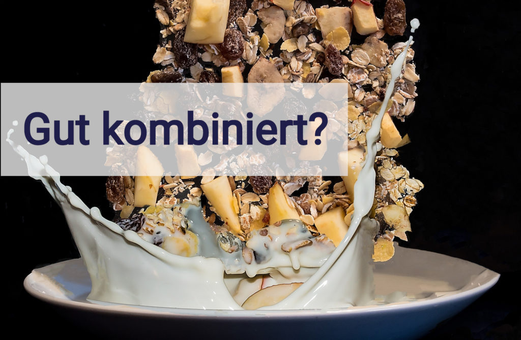 Müsli mit Trockenobst und Milch als Beisspiel für ungünstige Lebensmittelkombinationen